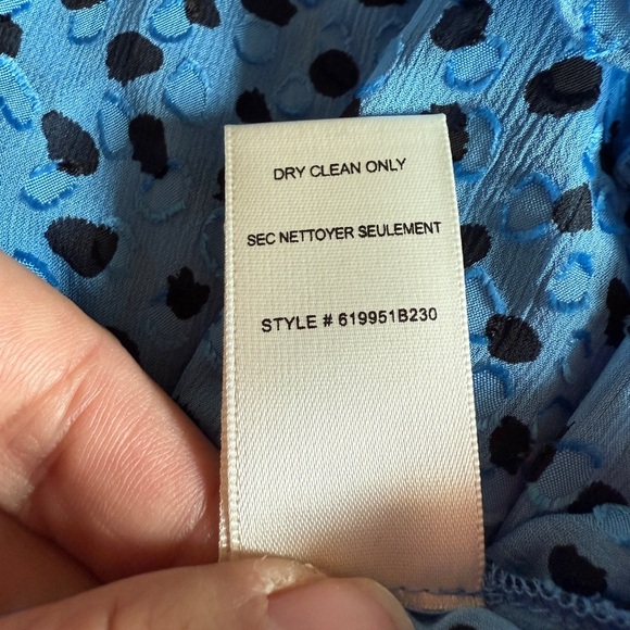 Rebecca Taylor Feminine Light Blue  Ruffled Polka Dot Blouse - - Picture 6 of 10